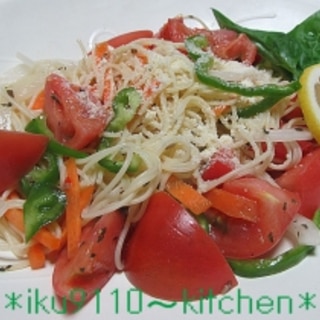 トマトと野菜のマリネ風スパゲティーサラダ